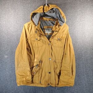 Snobbish Utility Jacket Womens M Mustard Yellow Pockets Removeable Hood